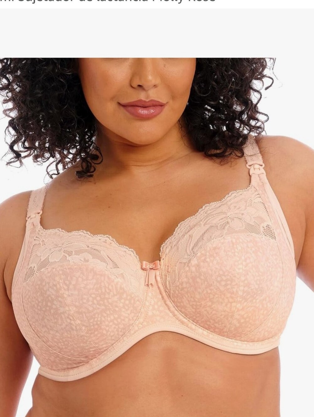 Elomi Molly Nursing Support Bra Sz36K Peach Beige Lace‎